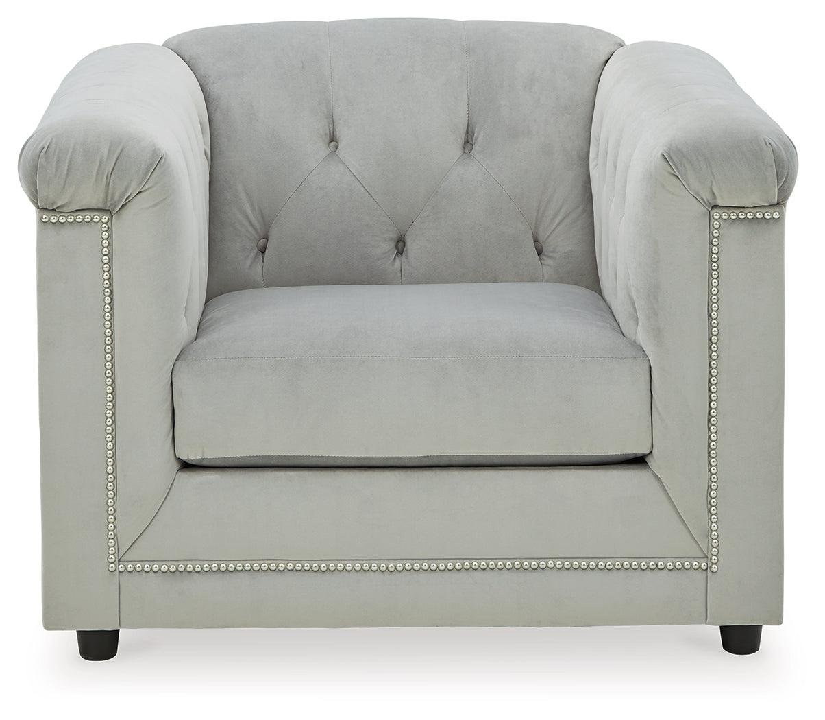 Josanna Gray Sofa, Loveseat And Chair - Ella Furniture