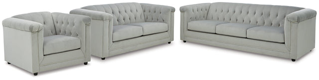 Josanna Gray Sofa, Loveseat And Chair - Ella Furniture