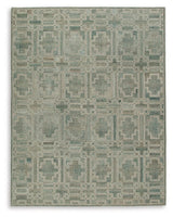 Jossland Green/Ivory Large Rug - Ella Furniture