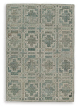 Jossland Green/Ivory Medium Rug - Ella Furniture