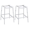 Jovani Acrylic Backless Bar Stools Clear And Chrome (Set Of 2) 182359 - Ella Furniture
