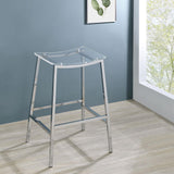 Jovani Acrylic Backless Bar Stools Clear And Chrome (Set Of 2) 182359 - Ella Furniture