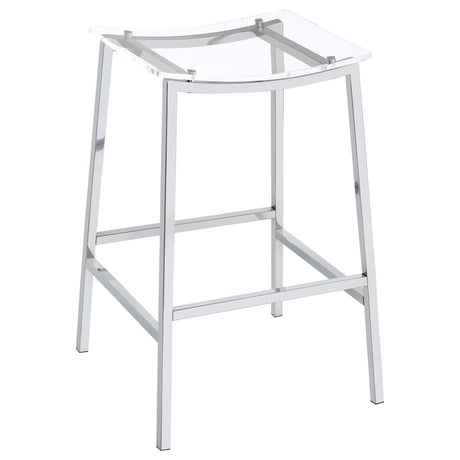 Jovani Acrylic Backless Bar Stools Clear And Chrome (Set Of 2) 182359 - Ella Furniture
