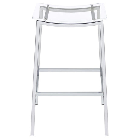 Jovani Acrylic Backless Bar Stools Clear And Chrome (Set Of 2) 182359 - Ella Furniture