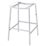 Jovani Acrylic Backless Bar Stools Clear And Chrome (Set Of 2) 182359 - Ella Furniture