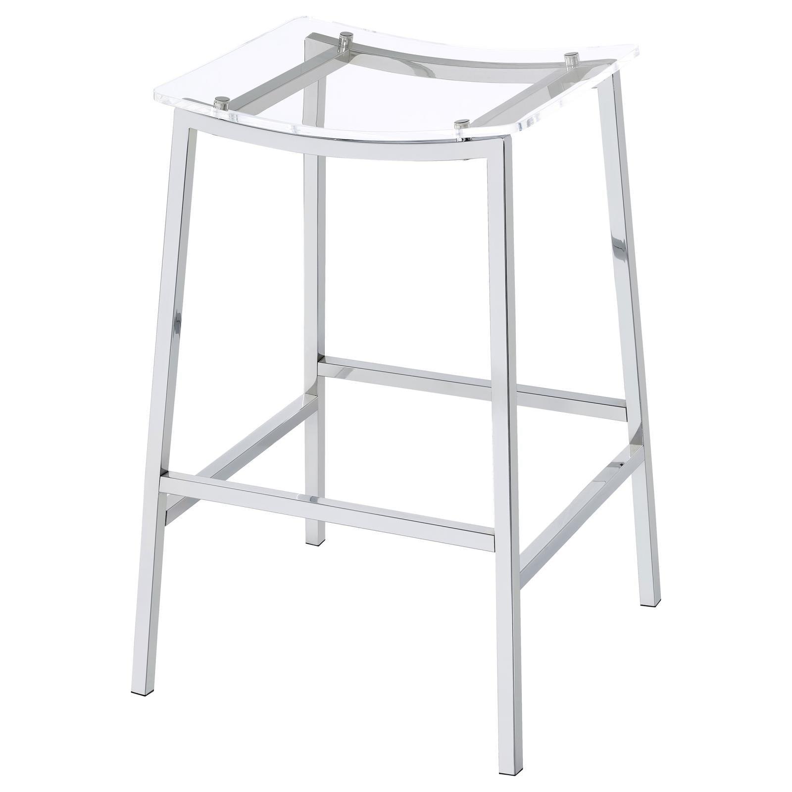 Jovani Acrylic Backless Bar Stools Clear And Chrome (Set Of 2) 182359 - Ella Furniture