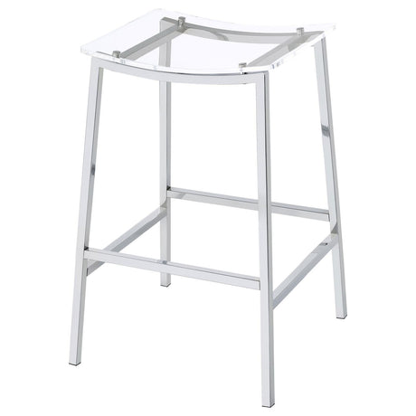 Jovani Acrylic Backless Bar Stools Clear And Chrome (Set Of 2) 182359 - Ella Furniture