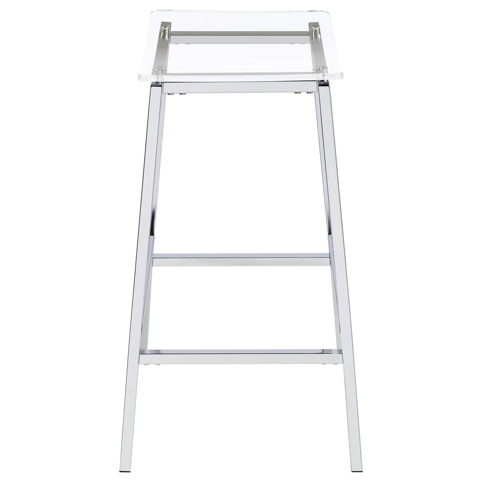 Jovani Acrylic Backless Bar Stools Clear And Chrome (Set Of 2) 182359 - Ella Furniture