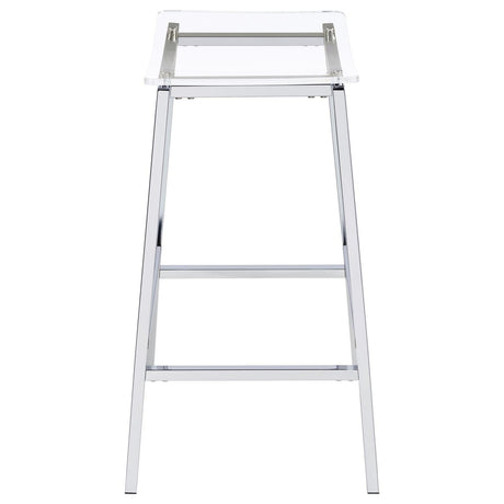Jovani Acrylic Backless Bar Stools Clear And Chrome (Set Of 2) 182359 - Ella Furniture