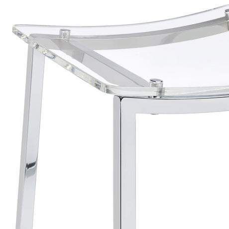 Jovani Acrylic Backless Bar Stools Clear And Chrome (Set Of 2) 182359 - Ella Furniture