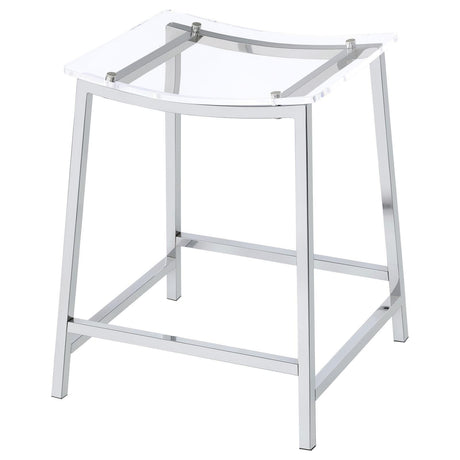 Jovani Acrylic Backless Counter Height Bar Stools Clear And Chrome (Set Of 2) 182358 - Ella Furniture