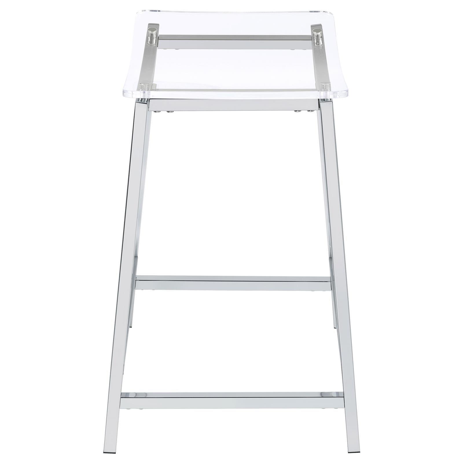 Jovani Acrylic Backless Counter Height Bar Stools Clear And Chrome (Set Of 2) 182358 - Ella Furniture