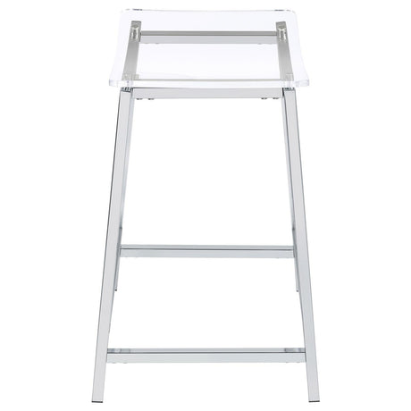 Jovani Acrylic Backless Counter Height Bar Stools Clear And Chrome (Set Of 2) 182358 - Ella Furniture