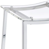 Jovani Acrylic Backless Counter Height Bar Stools Clear And Chrome (Set Of 2) 182358 - Ella Furniture