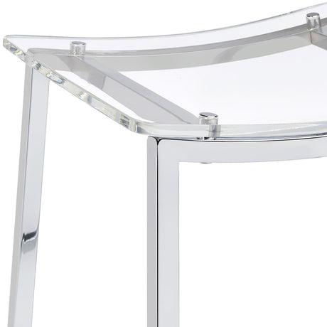 Jovani Acrylic Backless Counter Height Bar Stools Clear And Chrome (Set Of 2) 182358 - Ella Furniture