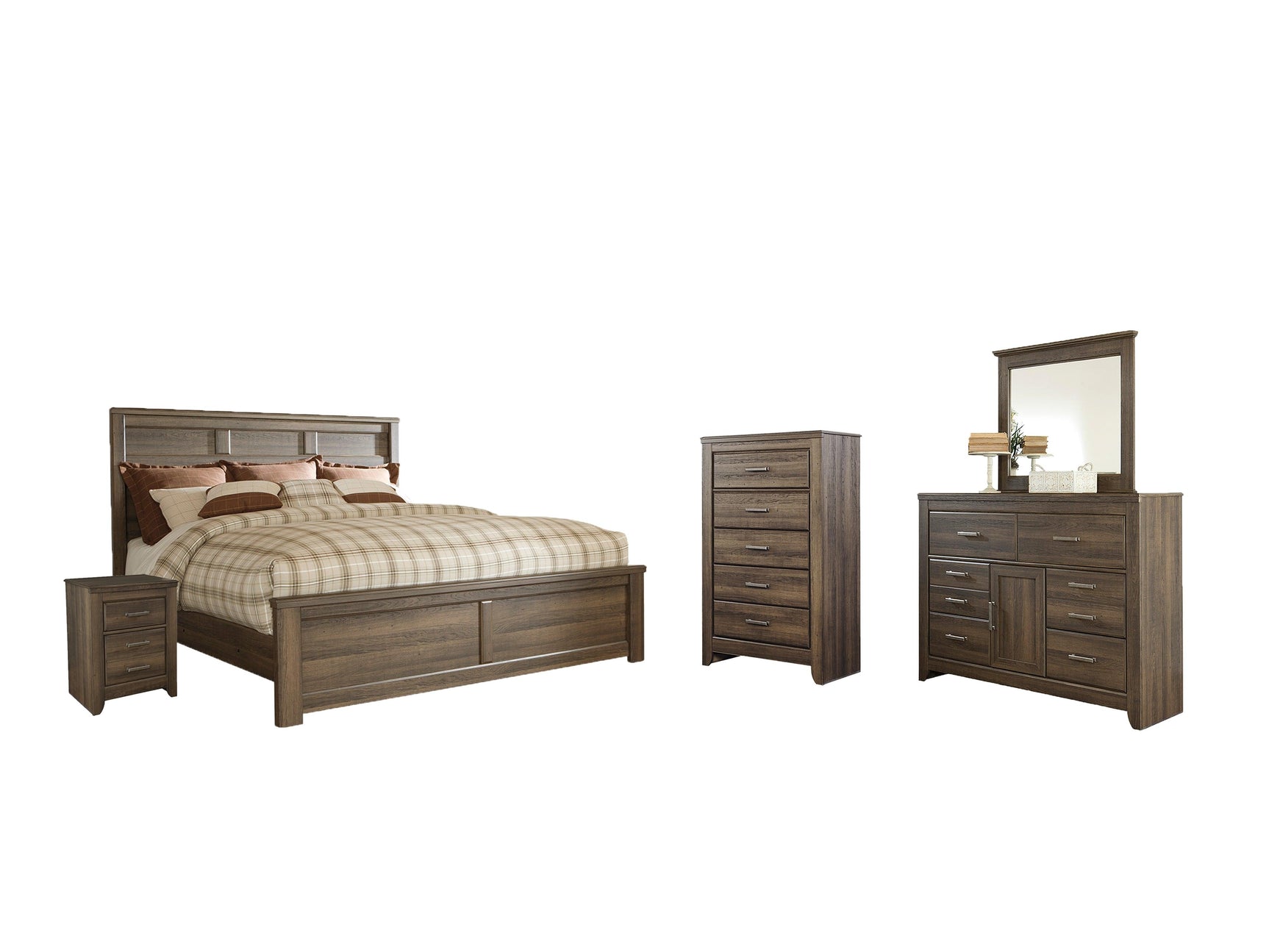 Juararo Dark Brown Panel Bedroom Set - Ella Furniture