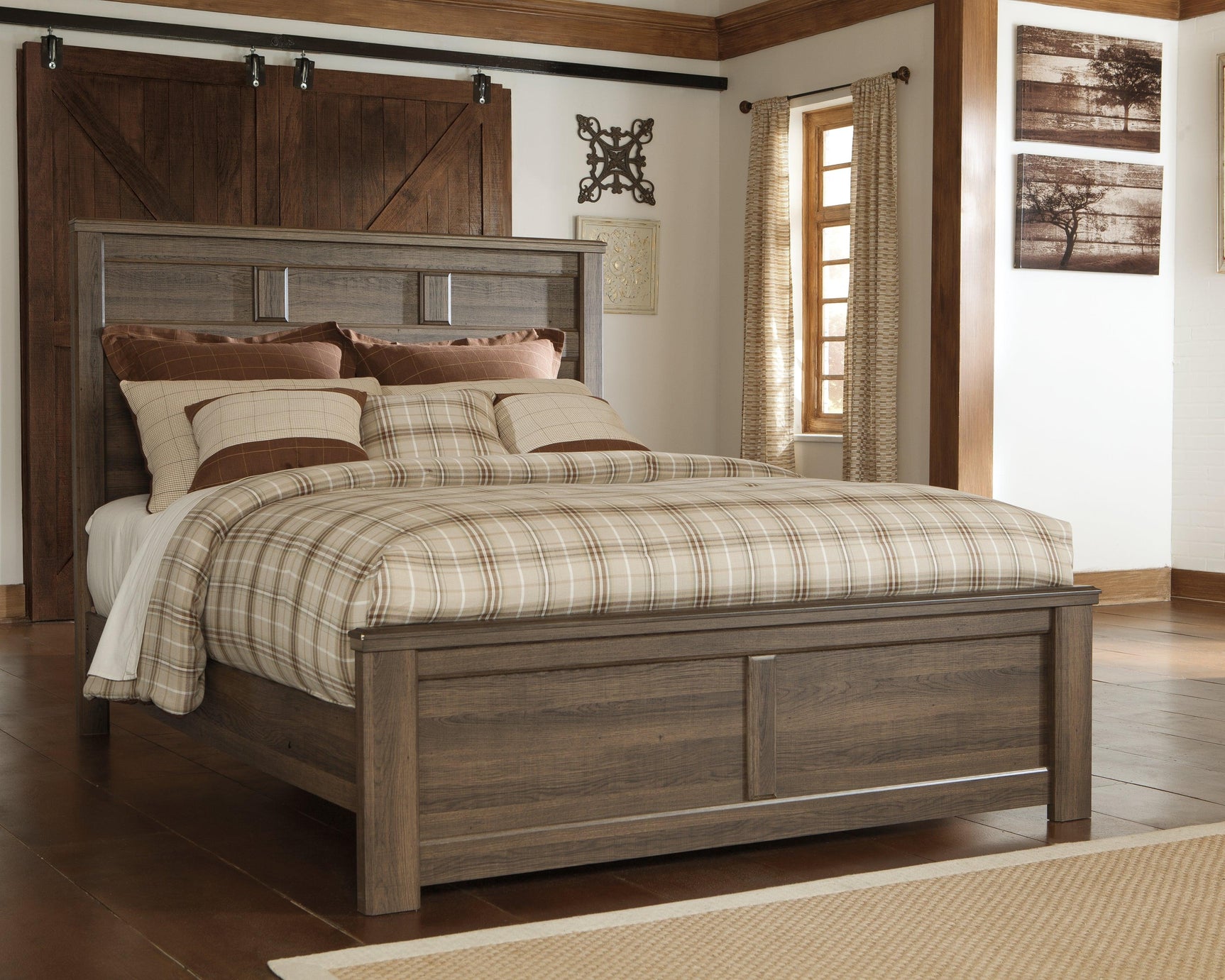 Juararo Dark Brown Panel Bedroom Set - Ella Furniture