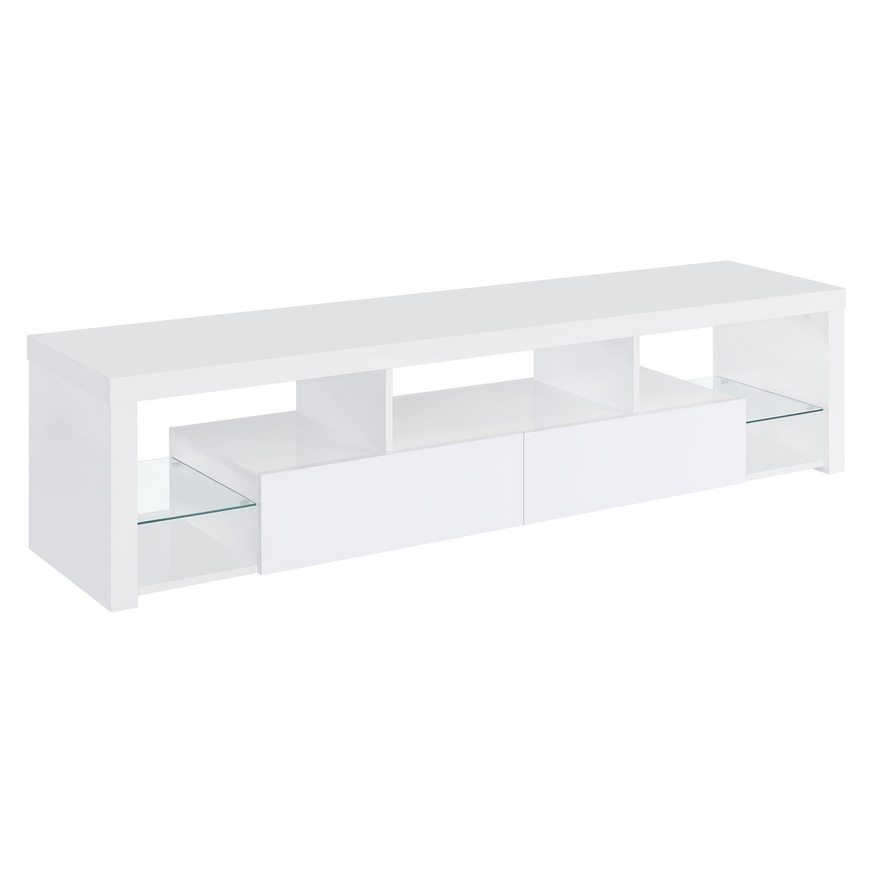 Jude 3-piece 71" TV Entertainment Center White High Gloss 704251-SET - Ella Furniture