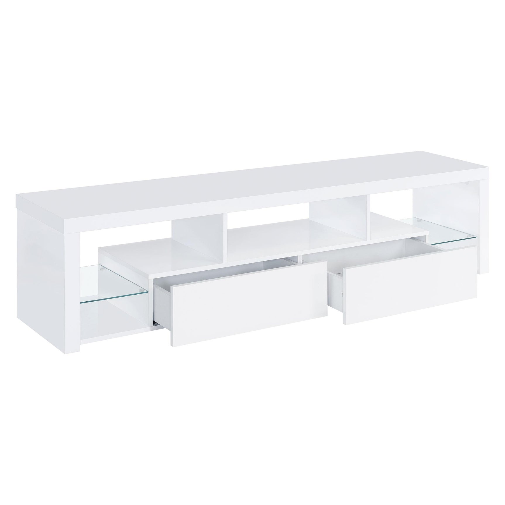 Jude 3-piece 71" TV Entertainment Center White High Gloss 704251-SET - Ella Furniture