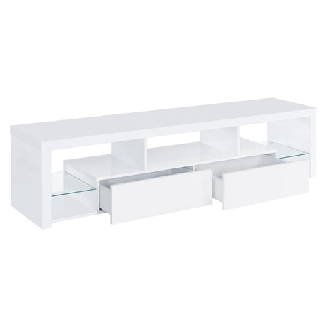 Jude 3-piece 71" TV Entertainment Center White High Gloss 704251-SET - Ella Furniture