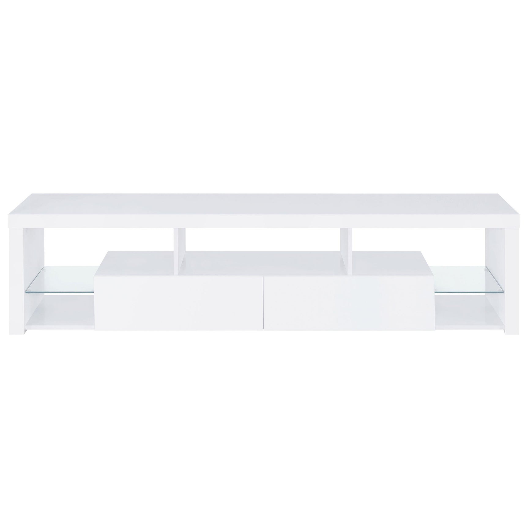 Jude 3-piece 71" TV Entertainment Center White High Gloss 704251-SET - Ella Furniture