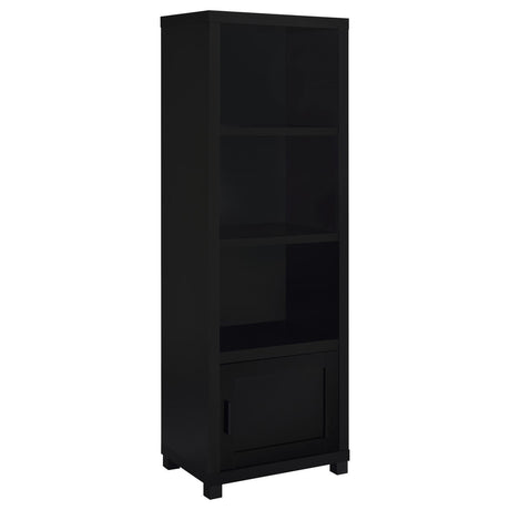 Jupiter 3-Shelf Media Tower Bookcase With Storage Cabinet Black 707756 - Ella Furniture