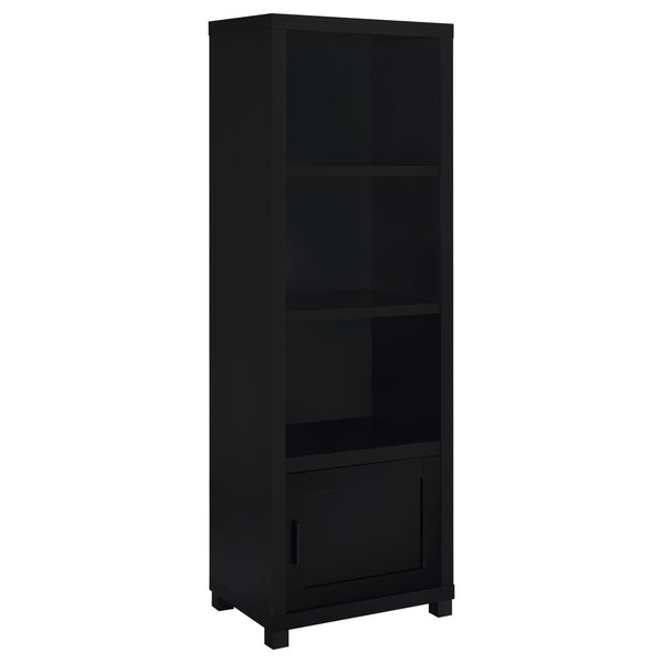 Jupiter 3-Shelf Media Tower Bookcase With Storage Cabinet Black 707756 - Ella Furniture