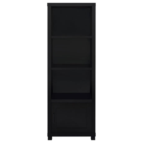 Jupiter 3-Shelf Media Tower Bookcase With Storage Cabinet Black 707756 - Ella Furniture