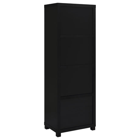Jupiter 3-Shelf Media Tower Bookcase With Storage Cabinet Black 707756 - Ella Furniture