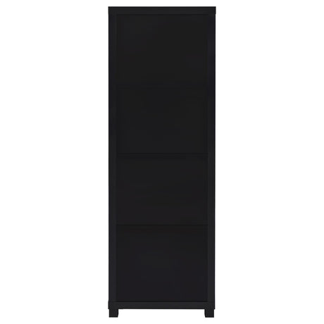 Jupiter 3-Shelf Media Tower Bookcase With Storage Cabinet Black 707756 - Ella Furniture