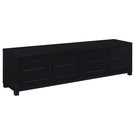 Jupiter 4-Door 79" Tv Stand Media Console With Framed Glass Panels Black 736303 - Ella Furniture