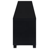 Jupiter 4-Door 79" Tv Stand Media Console With Framed Glass Panels Black 736303 - Ella Furniture