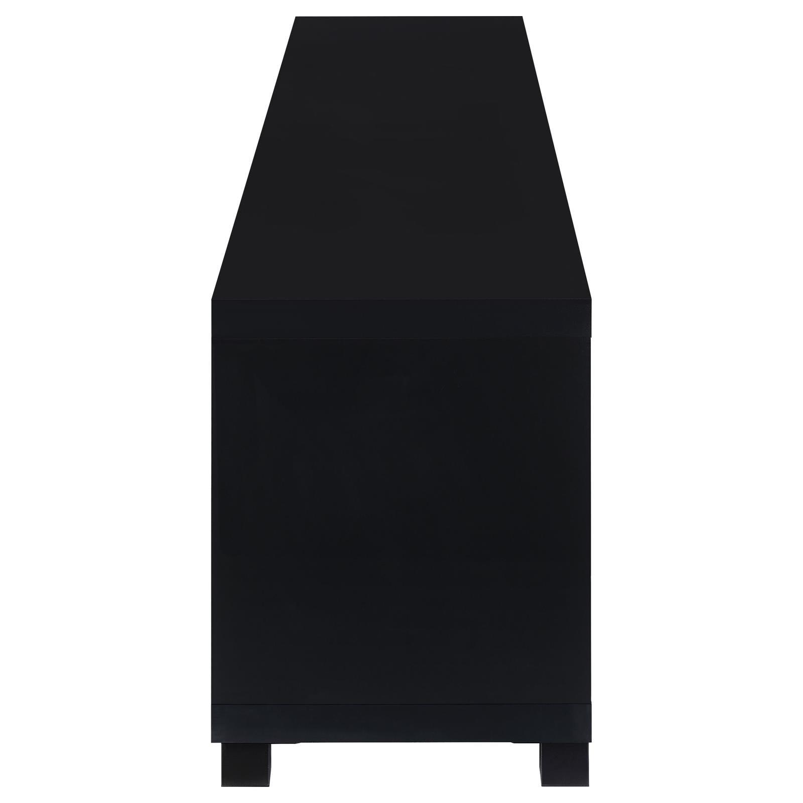 Jupiter 4-Door 79" Tv Stand Media Console With Framed Glass Panels Black 736303 - Ella Furniture