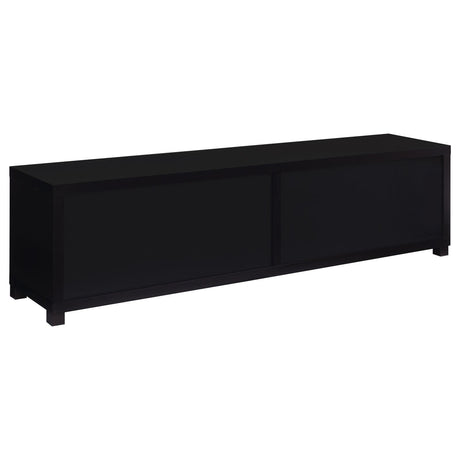 Jupiter 4-Door 79" Tv Stand Media Console With Framed Glass Panels Black 736303 - Ella Furniture