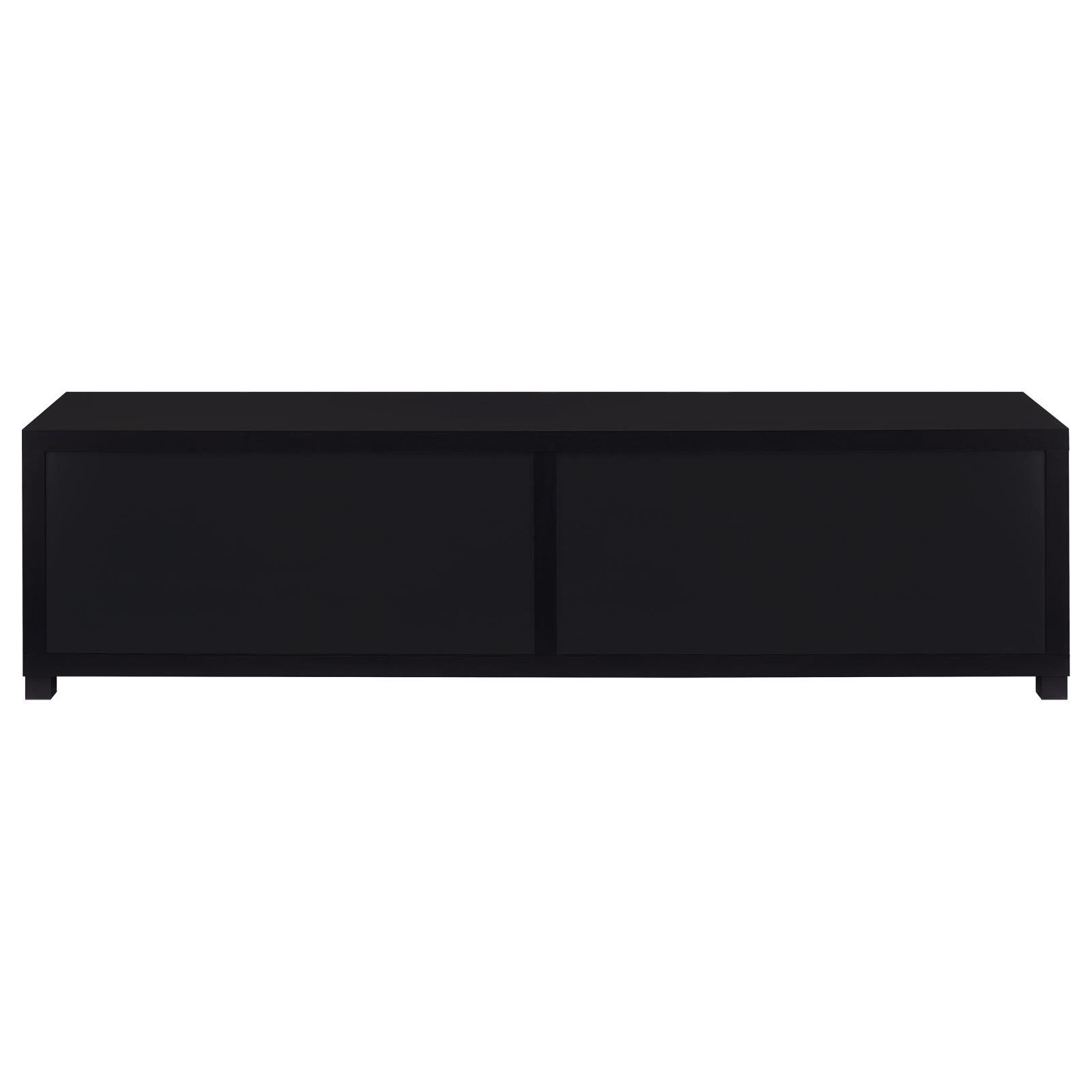 Jupiter 4-Door 79" Tv Stand Media Console With Framed Glass Panels Black 736303 - Ella Furniture