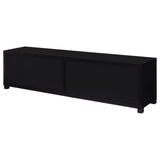 Jupiter 4-Door 79" Tv Stand Media Console With Framed Glass Panels Black 736303 - Ella Furniture