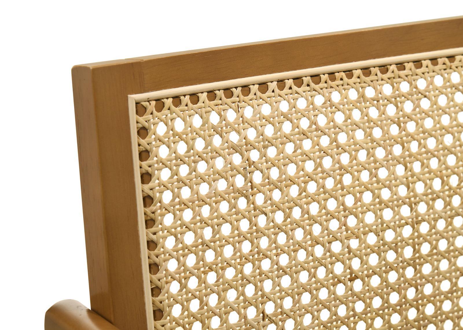 Kane Solid Wood Bar Stool With Woven Rattan Back And Upholstered Seat Light Walnut (Set Of 2) 182677 - Ella Furniture