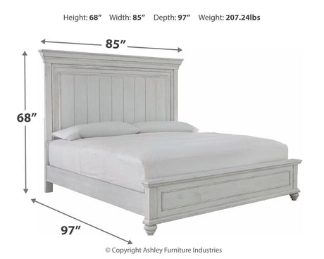 Kanwyn Whitewash Panel Bedroom Set - Ella Furniture