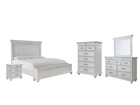 Kanwyn Whitewash Panel Storage Bedroom Set - Ella Furniture