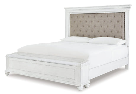 Kanwyn Whitewash Panel Storage Bedroom Set - Ella Furniture