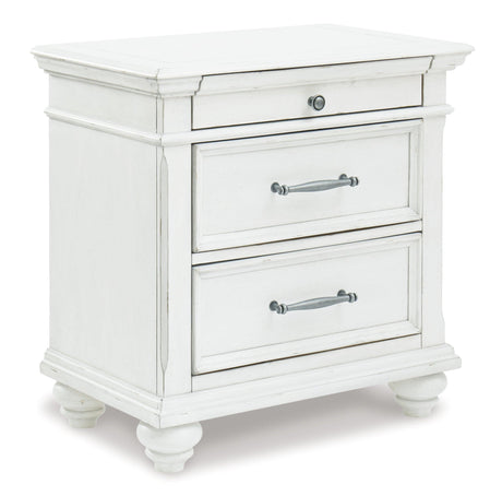 Kanwyn Whitewash Panel Storage Bedroom Set - Ella Furniture