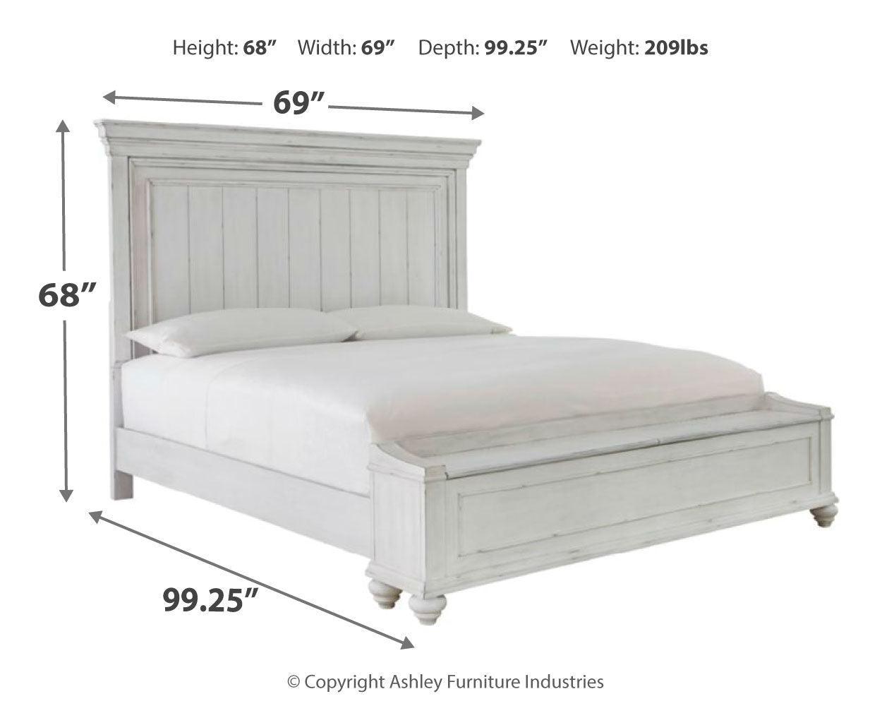 Kanwyn Whitewash Panel Storage Bedroom Set - Ella Furniture