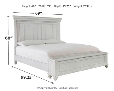 Kanwyn Whitewash Panel Storage Bedroom Set - Ella Furniture
