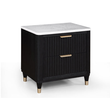 Kara Gray/Stone Modern Contemporary Solid Wood And Veneers Fabric Upholstered Bedroom Set - Ella Furniture