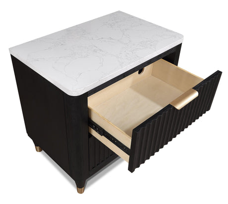 Kara Gray/Stone Modern Contemporary Solid Wood And Veneers Fabric Upholstered Bedroom Set - Ella Furniture