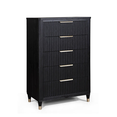 Kara Gray/Stone Modern Contemporary Solid Wood And Veneers Fabric Upholstered Bedroom Set - Ella Furniture