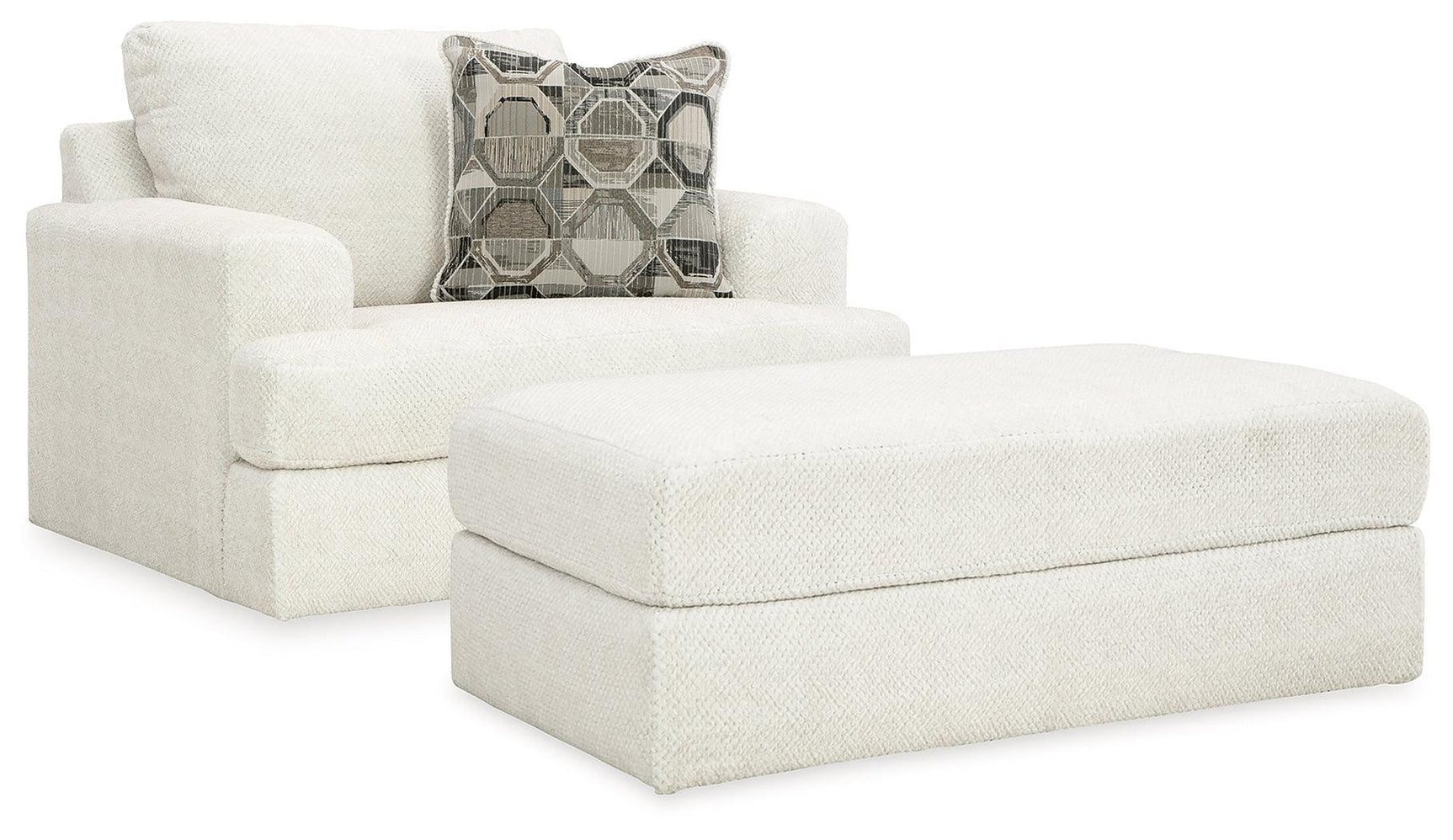 Karinne Linen Chair And Ottoman - Ella Furniture