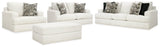 Karinne Linen Sofa, Loveseat, Chair And Ottoman - Ella Furniture
