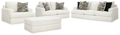 Karinne Linen Sofa, Loveseat, Chair And Ottoman - Ella Furniture
