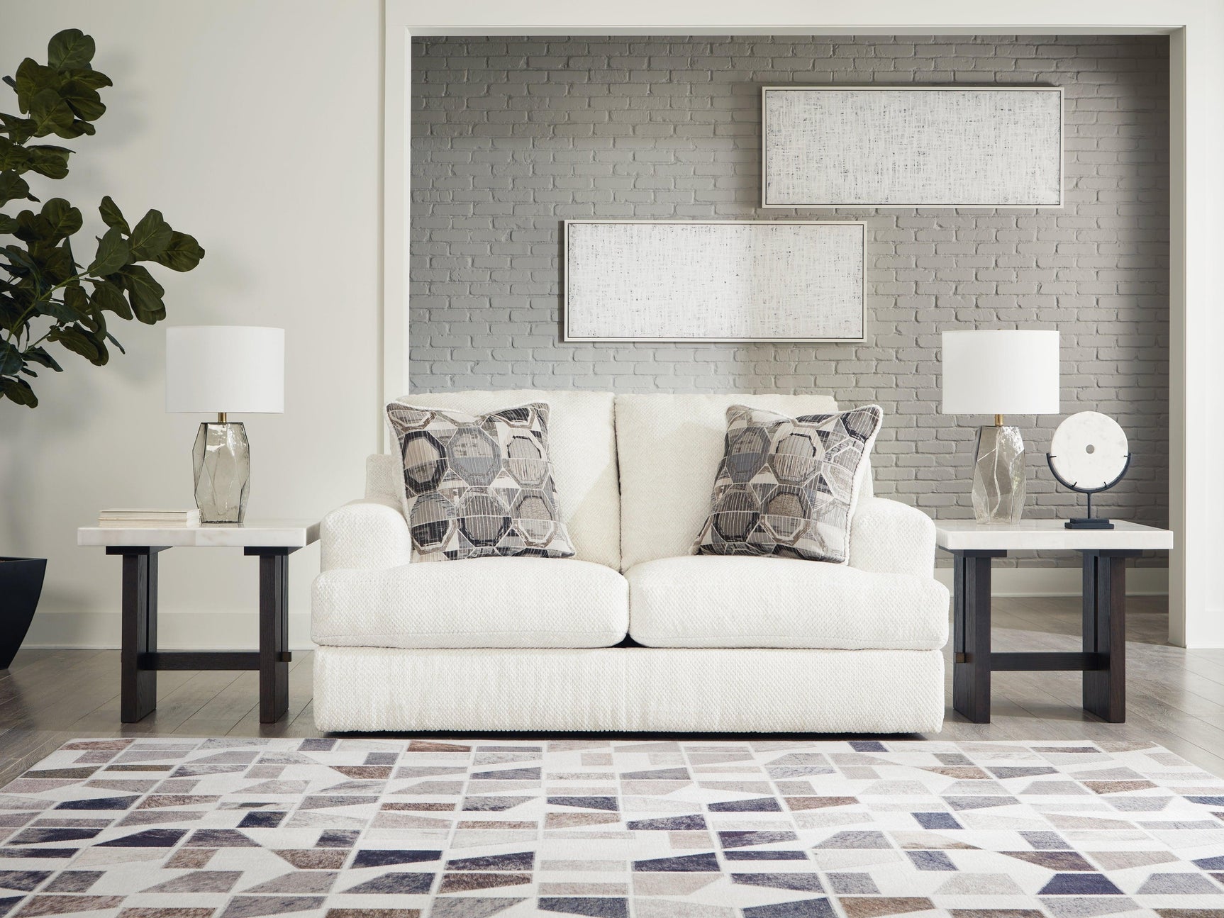 Karinne Linen Sofa, Loveseat, Chair And Ottoman - Ella Furniture
